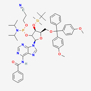 N-[9-[(2R,4S,5R)-5-[[bis(4-methoxyphenyl)-phenylmethoxy]methyl]-4-[tert-butyl(dimethyl)silyl]oxy-3-[2-cyanoethoxy-[di(propan-2-yl)amino]phosphanyl]oxyoxolan-2-yl]purin-6-yl]benzamide