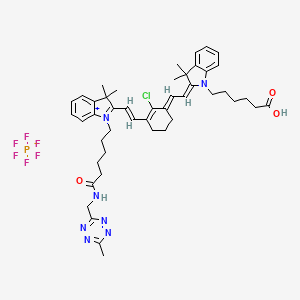 6-[(2E)-2-[(2E)-2-[2-chloro-3-[(E)-2-[3,3-dimethyl-1-[6-[(6-methyl-1,2,4,5-tetrazin-3-yl)methylamino]-6-oxohexyl]indol-1-ium-2-yl]ethenyl]cyclohex-2-en-1-ylidene]ethylidene]-3,3-dimethylindol-1-yl]hexanoic acid;hexafluorophosphate