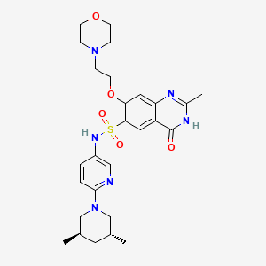 N-[6-[(3R,5R)-3,5-dimethylpiperidin-1-yl]pyridin-3-yl]-2-methyl-7-(2-morpholin-4-ylethoxy)-4-oxo-3H-quinazoline-6-sulfonamide