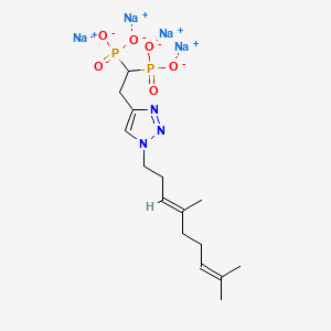 molecular formula C15H23N3Na4O6P2 B12371844 tetrasodium;[2-[1-[(3E)-4,8-dimethylnona-3,7-dienyl]triazol-4-yl]-1-phosphonatoethyl]-dioxido-oxo-lambda5-phosphane 