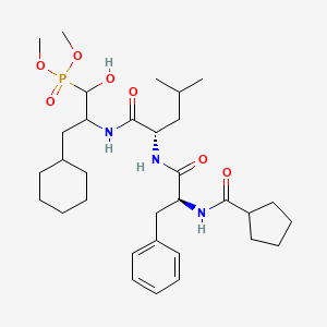 L-Leucinamide, N-(cyclopentylcarbonyl)-L-phenylalanyl-N-[1-(cyclohexylmethyl)-2-(dimethoxyphosphinyl)-2-hydroxyethyl]-(9CI)