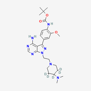 molecular formula C26H38N8O3 B12371899 tert-butyl N-[4-[4-amino-1-[2-[3,3,4,5,5-pentadeuterio-4-(dimethylamino)piperidin-1-yl]ethyl]pyrazolo[3,4-d]pyrimidin-3-yl]-2-methoxyphenyl]carbamate 