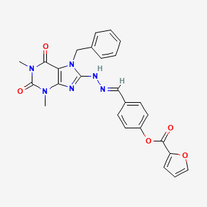 [4-[(E)-[(7-benzyl-1,3-dimethyl-2,6-dioxopurin-8-yl)hydrazinylidene]methyl]phenyl] furan-2-carboxylate