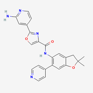 2-(2-aminopyridin-4-yl)-N-(2,2-dimethyl-6-pyridin-4-yl-3H-1-benzofuran-5-yl)-1,3-oxazole-4-carboxamide