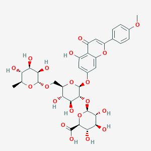 (2S,3S,4S,5R,6R)-6-[(2S,3R,4S,5S,6R)-4,5-dihydroxy-2-[5-hydroxy-2-(4-methoxyphenyl)-4-oxochromen-7-yl]oxy-6-[[(2R,3R,4R,5R,6S)-3,4,5-trihydroxy-6-methyloxan-2-yl]oxymethyl]oxan-3-yl]oxy-3,4,5-trihydroxyoxane-2-carboxylic acid