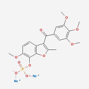 disodium;[6-methoxy-2-methyl-3-(3,4,5-trimethoxybenzoyl)-1-benzofuran-7-yl] phosphate