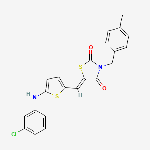 molecular formula C22H17ClN2O2S2 B12371962 (5Z)-5-[[5-(3-chloroanilino)thiophen-2-yl]methylidene]-3-[(4-methylphenyl)methyl]-1,3-thiazolidine-2,4-dione 