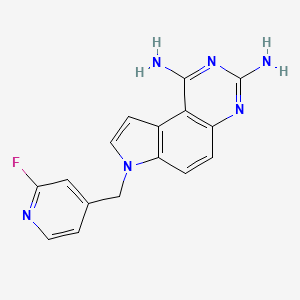 molecular formula C16H13FN6 B12372023 7-[(2-Fluoropyridin-4-yl)methyl]pyrrolo[3,2-f]quinazoline-1,3-diamine 