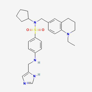 N-cyclopentyl-N-[(1-ethyl-3,4-dihydro-2H-quinolin-6-yl)methyl]-4-(1H-imidazol-5-ylmethylamino)benzenesulfonamide