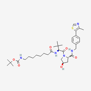 tert-butyl N-[8-[[(2S)-1-[(2S,4R)-4-hydroxy-2-[[4-(4-methyl-1,3-thiazol-5-yl)phenyl]methylcarbamoyl]pyrrolidin-1-yl]-3,3-dimethyl-1-oxobutan-2-yl]amino]-8-oxooctyl]carbamate