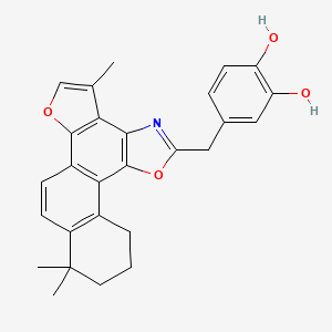 molecular formula C27H25NO4 B12372142 4-[(5,17,17-Trimethyl-3,10-dioxa-8-azapentacyclo[10.8.0.02,6.07,11.013,18]icosa-1(12),2(6),4,7(11),8,13(18),19-heptaen-9-yl)methyl]benzene-1,2-diol 