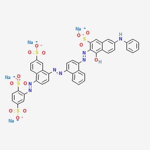 Tetrasodium;2-[[4-[[4-[(6-anilino-1-hydroxy-3-sulfonatonaphthalen-2-yl)diazenyl]naphthalen-1-yl]diazenyl]-6-sulfonatonaphthalen-1-yl]diazenyl]benzene-1,4-disulfonate