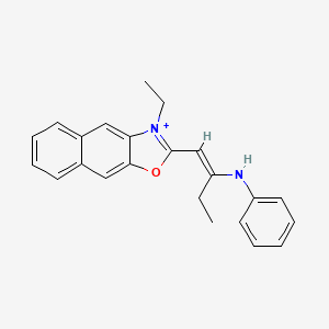 molecular formula C23H23N2O+ B1237217 N-[1-(3-ethyl-2-benzo[f][1,3]benzoxazol-3-iumyl)but-1-en-2-yl]aniline 