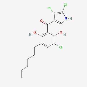 molecular formula C17H18Cl3NO3 B12372170 (3-Chloro-5-hexyl-2,6-dihydroxyphenyl)(4,5-dichloro-1H-pyrrol-3-yl)methanone 