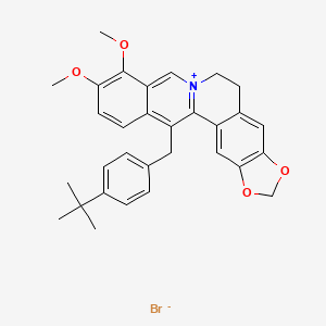 21-[(4-Tert-butylphenyl)methyl]-16,17-dimethoxy-5,7-dioxa-13-azoniapentacyclo[11.8.0.02,10.04,8.015,20]henicosa-1(13),2,4(8),9,14,16,18,20-octaene;bromide