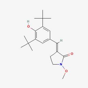 molecular formula C20H29NO3 B1237230 N-Methoxy-3-(3,5-di-tert-butyl-4-hydroxybenzylidene)-2-pyrrolidone CAS No. 107746-52-1