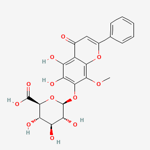 (2S,3S,4S,5R,6S)-6-(5,6-dihydroxy-8-methoxy-4-oxo-2-phenylchromen-7-yl)oxy-3,4,5-trihydroxyoxane-2-carboxylic acid