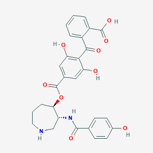 molecular formula C28H26N2O9 B1237250 Modified Benzophenone Ring, Balanol Analog 7 