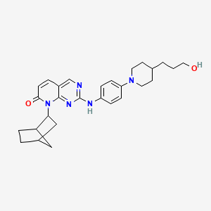 molecular formula C28H35N5O2 B1237252 8-Bicyclo[2.2.1]hept-2-yl-2-{4-[4-(3-hydroxypropyl)piperidin-1-yl]phenylamino}-8H-pyrido[2,3-d]pyrimidin-7-one 