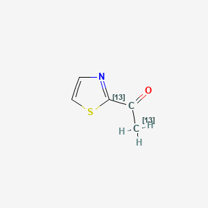 molecular formula C5H5NOS B12372530 2-Acetylthiazole-13C2 