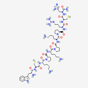 molecular formula C62H99N21O11S2 B12372563 H-Trp-Cys-Lys-Pro-Lys-Pro-Lys-Pro-Arg-Cys-His-NH2 