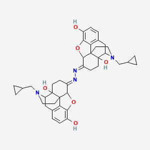 molecular formula C40H46N4O6 B1237263 (7E)-3-(cyclopropylmethyl)-7-[(E)-[3-(cyclopropylmethyl)-4a,9-dihydroxy-2,4,5,6,7a,13-hexahydro-1H-4,12-methanobenzofuro[3,2-e]isoquinolin-7-ylidene]hydrazinylidene]-2,4,5,6,7a,13-hexahydro-1H-4,12-methanobenzofuro[3,2-e]isoquinoline-4a,9-diol 