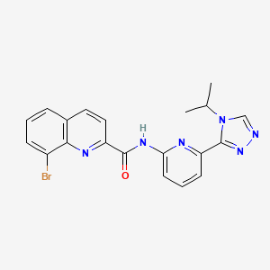 molecular formula C20H17BrN6O B12372641 8-bromo-N-[6-(4-propan-2-yl-1,2,4-triazol-3-yl)pyridin-2-yl]quinoline-2-carboxamide 