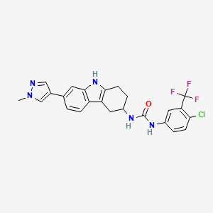 1-(4-chloro-3-(trifluoromethyl)phenyl)-3-(7-(1-methyl-1H-pyrazol-4-yl)-2,3,4,9-tetrahydro-1H-carbazol-3-yl)urea