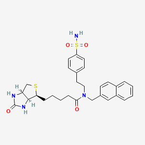 5-[(3aS,4S,6aR)-2-oxo-1,3,3a,4,6,6a-hexahydrothieno[3,4-d]imidazol-4-yl]-N-(naphthalen-2-ylmethyl)-N-[2-(4-sulfamoylphenyl)ethyl]pentanamide