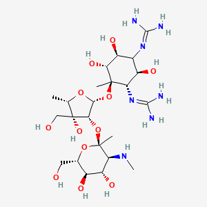 2-[(1S,2R,3R,4S,6R)-5-(diaminomethylideneamino)-2-[(2R,3R,4R,5S)-3-[(2S,3S,4S,5R,6S)-4,5-dihydroxy-6-(hydroxymethyl)-2-methyl-3-(methylamino)oxan-2-yl]oxy-4-hydroxy-4-(hydroxymethyl)-5-methyloxolan-2-yl]oxy-3,4,6-trihydroxy-2-methylcyclohexyl]guanidine