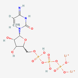 molecular formula C9H14Li2N3O14P3 B12372740 Cytidine-5'-triphosphate-13C,d1 (dilithium) 