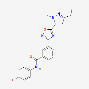 molecular formula C21H18FN5O2 B12372746 Antifungal agent 77 