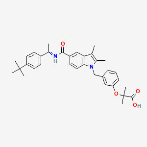 2-{3-[(5-{[(1S)-1-(4-tert-butylphenyl)ethyl]carbamoyl}-2,3-dimethyl-1H-indol-1-yl)methyl]phenoxy}-2-methylpropanoic acid