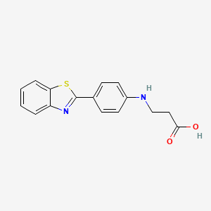 molecular formula C16H14N2O2S B12372842 3-[4-(1,3-Benzothiazol-2-yl)anilino]propanoic acid 