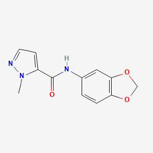 molecular formula C12H11N3O3 B1237286 N-(1,3-苯并二氧杂环-5-基)-2-甲基-3-吡唑甲酰胺 