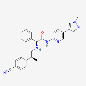 (2S)-2-[[(2S)-2-(4-cyanophenyl)propyl]amino]-N-[5-(1-methylpyrazol-4-yl)pyridin-2-yl]-2-phenylacetamide