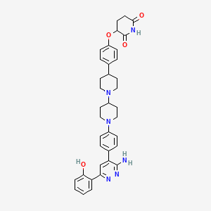 3-[4-[1-[1-[4-[3-Amino-6-(2-hydroxyphenyl)pyridazin-4-yl]phenyl]piperidin-4-yl]piperidin-4-yl]phenoxy]piperidine-2,6-dione