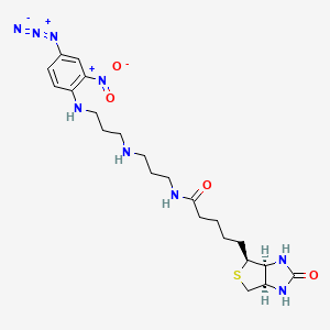 molecular formula C22H33N9O4S B12372890 N-(4-Azido-2-nitrophenyl)-N''-biotinylnorspemidine 