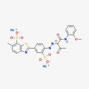 disodium;2-[4-[[1-(2-methoxyanilino)-1,3-dioxobutan-2-yl]diazenyl]-3-sulfonatophenyl]-6-methyl-1,3-benzothiazole-7-sulfonate