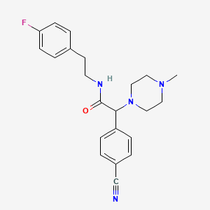 molecular formula C22H25FN4O B12372934 2-(4-cyanophenyl)-N-[2-(4-fluorophenyl)ethyl]-2-(4-methylpiperazin-1-yl)acetamide 