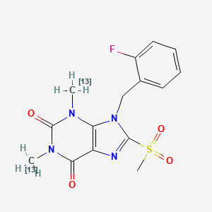 molecular formula C15H15FN4O4S B12372951 8-(o-Fluoro-benzyl)theophylline methylsulfonyl-13C2 