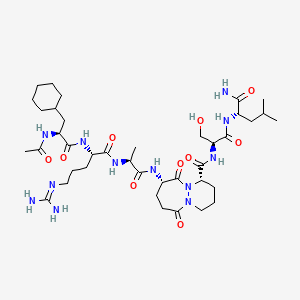 molecular formula C39H66N12O10 B1237296 Ac-Cha-Arg-Ala-Odapdc-Ser-Leu-NH2 