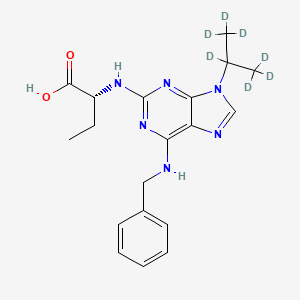 molecular formula C19H24N6O2 B12373013 (2R)-2-[[6-(benzylamino)-9-(1,1,1,2,3,3,3-heptadeuteriopropan-2-yl)purin-2-yl]amino]butanoic acid 