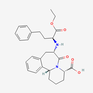 molecular formula C27H32N2O5 B1237309 (4S,7S,12bR)-7-[[(2S)-1-ethoxy-1-oxo-4-phenylbutan-2-yl]amino]-6-oxo-2,3,4,7,8,12b-hexahydro-1H-pyrido[2,1-a][2]benzazepine-4-carboxylic acid CAS No. 111581-94-3