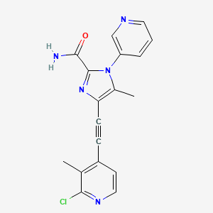 4-[2-(2-Chloro-3-methylpyridin-4-yl)ethynyl]-5-methyl-1-pyridin-3-ylimidazole-2-carboxamide