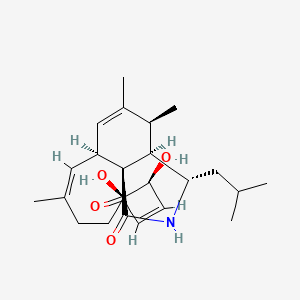 molecular formula C24H35NO4 B1237317 1H-环十一(d)异吲哚-1,15(2H)-二酮，3,3a,4,6a,9,10,11,12-八氢-11,12-二羟基-4,5,8-三甲基-3-(2-甲基丙基)-，(3S,3aR,4S,6aS,7E,11R,12S,13E,15aS)- CAS No. 71968-02-0