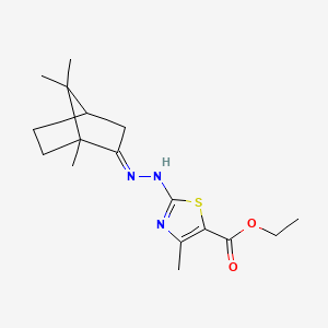 ethyl 4-methyl-2-[(2E)-2-(1,7,7-trimethyl-2-bicyclo[2.2.1]heptanylidene)hydrazinyl]-1,3-thiazole-5-carboxylate