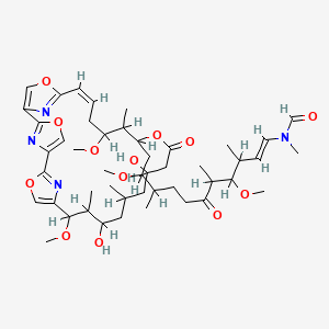 molecular formula C47H70N4O13 B1237323 N-[(E)-11-[(24Z)-12,16-Dihydroxy-10,22-dimethoxy-11,14,21-trimethyl-18-oxo-3,7,19,27-tetraoxa-29,30,31-triazatetracyclo[24.2.1.12,5.16,9]hentriaconta-1(28),2(31),4,6(30),8,24,26(29)-heptaen-20-yl]-4,10-dimethoxy-3,5,9-trimethyl-6-oxoundec-1-enyl]-N-methylformamide CAS No. 101550-95-2