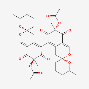 [(3S,7R)-5-[(3S,7S)-7-acetyloxy-6',7-dimethyl-6,8-dioxospiro[4H-isochromene-3,2'-oxane]-5-yl]-6',7-dimethyl-6,8-dioxospiro[4H-isochromene-3,2'-oxane]-7-yl] acetate