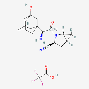 molecular formula C20H26F3N3O4 B12373251 (1S,3S,5S)-2-[(2S)-2-amino-2-(3-hydroxy-1-adamantyl)acetyl]-6,6-dideuterio-2-azabicyclo[3.1.0]hexane-3-carbonitrile;2,2,2-trifluoroacetic acid 